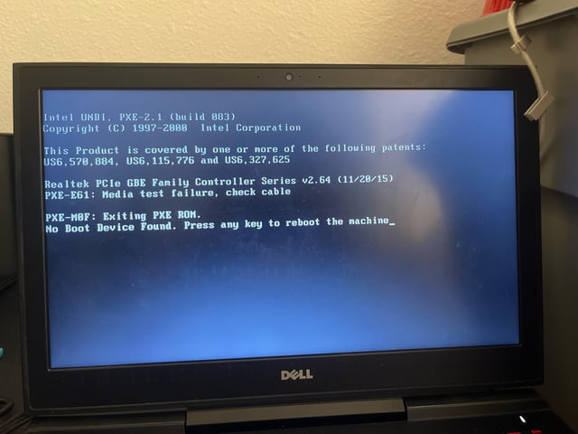 Dell laptop boot failure diagnostic